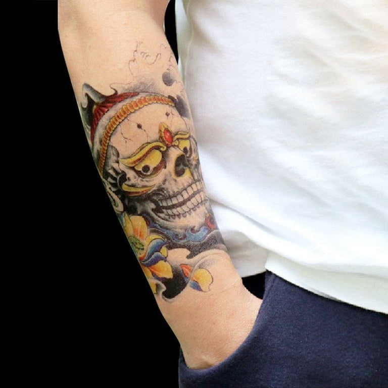 Tatouage éphémère : Skeleton Lotus - ArtWear Tattoo - Tatouage temporaire