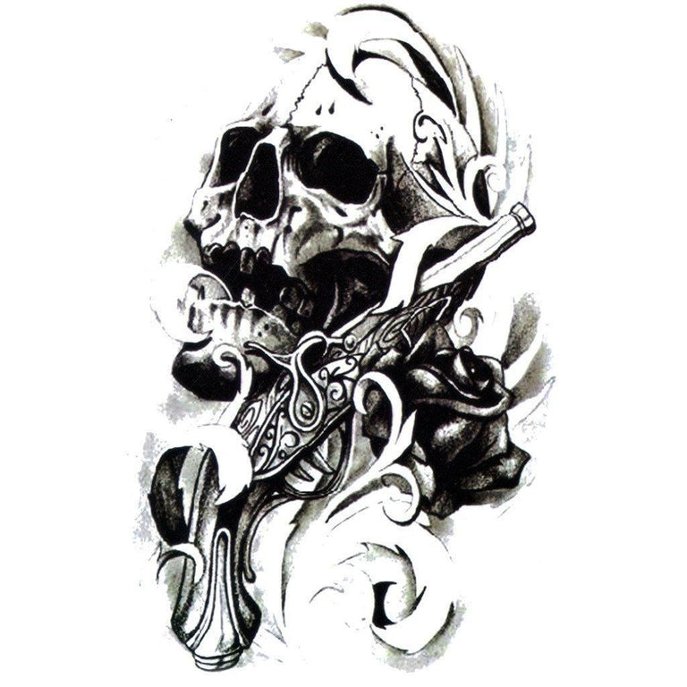 Skull with Gun tattoo by Bekker Konstantin  Post 24789