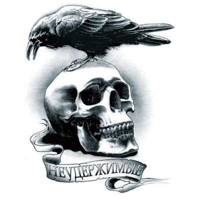 Tatouage éphémère : Skull & Raven - ArtWear Tattoo - Tatouage temporaire