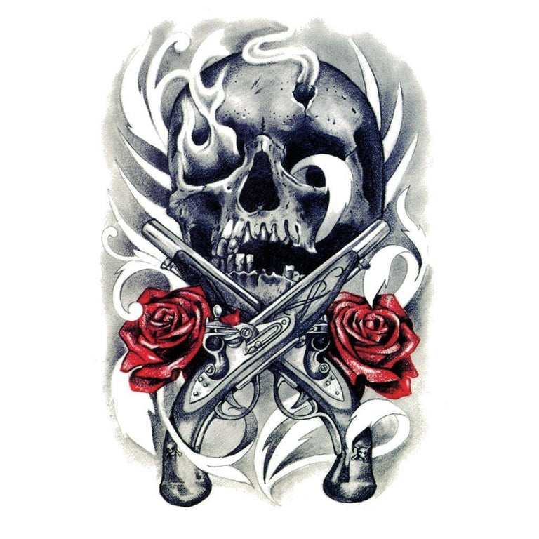 Tatouage éphémère : Skull & Roses 3 - ArtWear Tattoo - Tatouage temporaire