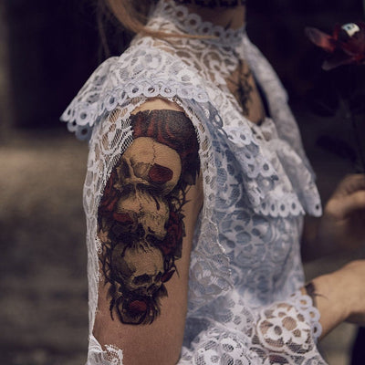 Tatouage éphémère : Skull & Roses 4 - ArtWear Tattoo - Tatouage temporaire
