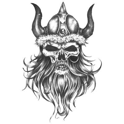Tatouage éphémère : Viking Jarl Skull - ArtWear Tattoo - Tatouage temporaire