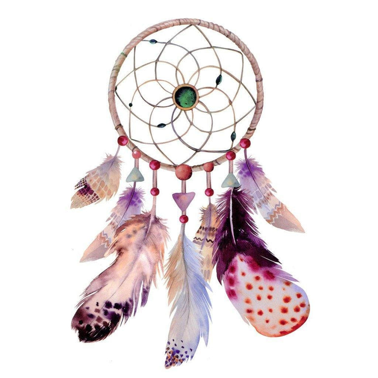 Tatouage éphémère : Big Watercolor Dreamcatcher - ArtWear Tattoo - Tatouage temporaire