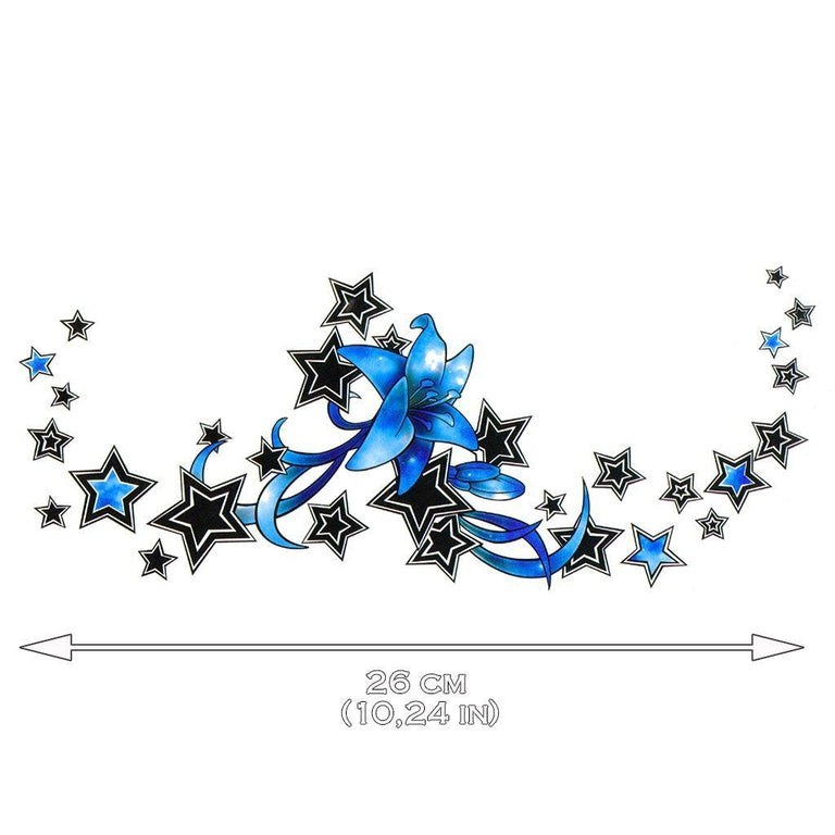 Tatouage éphémère : Blue Stars Underboob - ArtWear Tattoo - Tatouage temporaire