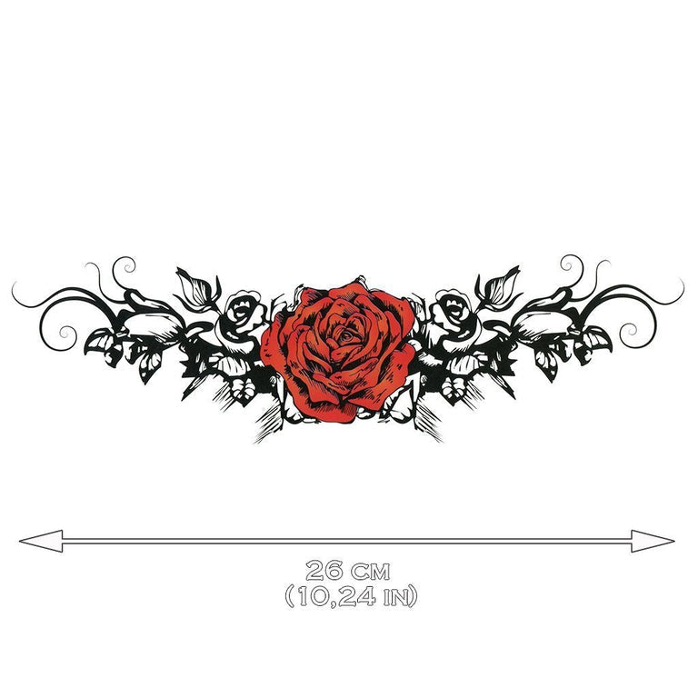 Tatouage éphémère : Red Rose Underboob - ArtWear Tattoo - Tatouage temporaire